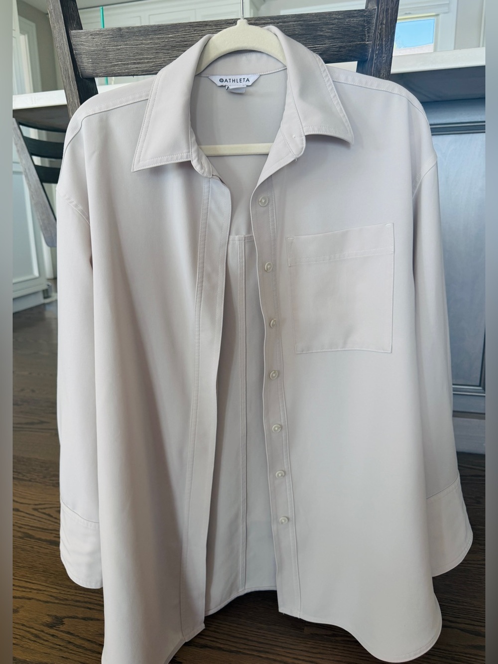 Athleta Women’s Button Down Shirt Tunic Long Sleeve Side Button